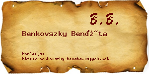 Benkovszky Benáta névjegykártya